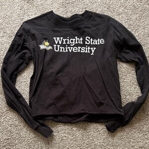 Champion Black Long Sleeve Tee with Wright State Logo